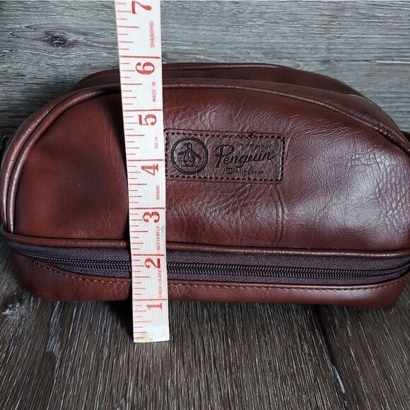 Penguin By Munsingwear Men's Toiletry Travel Bag Pouch Brown - Picture 8 of 8